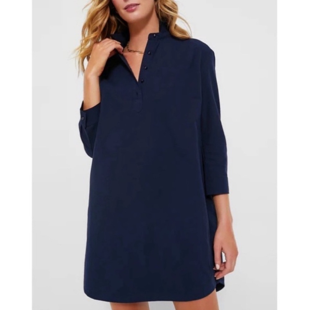 NWT Pomander Place By Tuckernuck French Navy Blue Polly Shirtdress Size Large